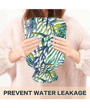 NAANLE 2L Hot Water Bottle with Cover - Watercolor Palm Leaf Large Size for Menstrual Cramps & Heat Therapy Relief - Buy Online on GoSupps.com