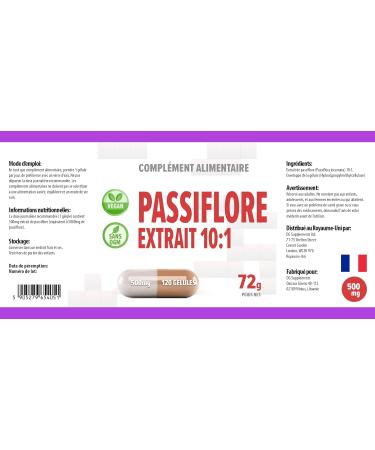 Hepatica Extrait de fleur de la passion (Passiflora Incarnata) 10:1 | 5 000 mg quivalent | 120 capsules v g taliennes | Soutien la relaxation et au sommeil hautement dos | Test en laboratoire | - Buy Online on GoSupps.com
