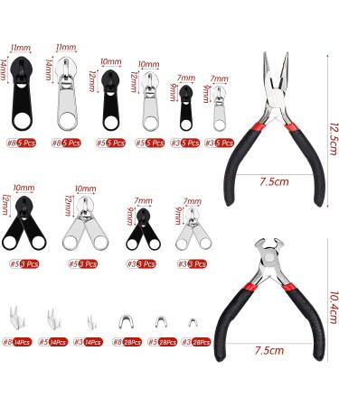 171 Piece Zipper Replacement Set - Repair Kit with Pliers for Jackets Bags Tents & Luggage | International Shipping Available - Buy Online on GoSupps.com