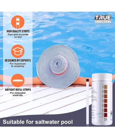 TRUEDIRECTION Pool Water Test Strips for Salt Water | Accurate Swimming Pool & Spa Testing | 1500-5000 ppm TD-SALT-25 - Buy Online on GoSupps.com
