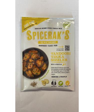 TANDOORI TIKKA SIZZLER - SPICERAK'S 60g(20gxpack of 3) - THE REAL FAKEAWAY! UK's Best Indian Home Cook Sachet - Plant Based