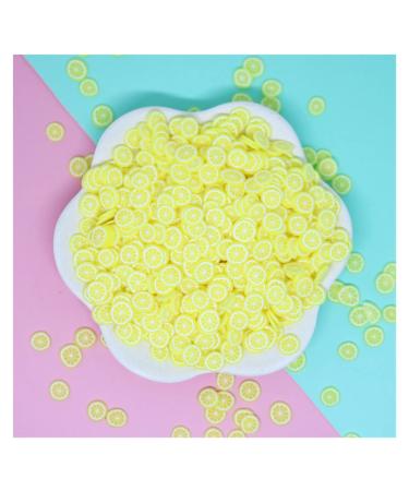 RT 100g Fruits Lemon Slices Polymer Hot Clay Sprinkles for Craft Scrapbooking Nail Art Decoration DIY Slime Filling Accessories 5mm Y420 (Color : Lemon)