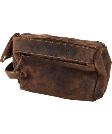 Buy Greenburry Leather Toiletry Bag 1737 - Brown Antique Cosmetic Bag | International Shipping Available - Buy Online on GoSupps.com