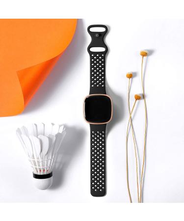 Maledan Breathable Sport Bands 4-Pack for Fitbit Sense/Versa 3 | Waterproof Replacement Wristbands with Air Holes | Small Size for Women Men | Black, Pink, White, Lavender - Buy Online on GoSupps.com