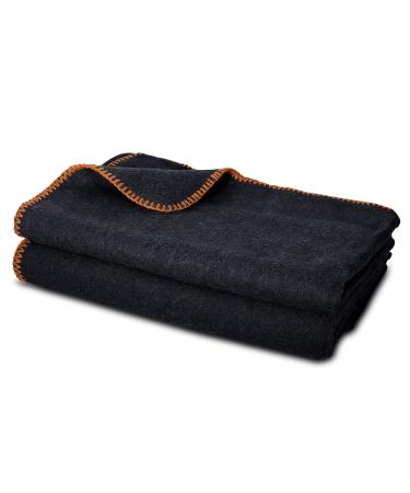 Jmr Usa Inc. Military Wool Blanket for Camping, Emergency and Everyday Use, Fire Retardant Extra Thick and Warm Outdoor Wool Blanket, 70% Wool, Navy, Size 62X84. Navy 62X84