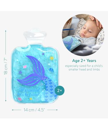 Navaris Girls Hot and Cold Packs (Set of 2) - Kids Reusable Heat and Ice Gel Pack Set - BPA-Free Compress to Cool or Warm - Mermaid Design - Buy Online on GoSupps.com