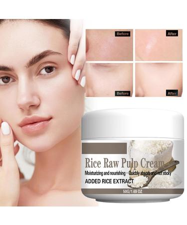 Rice Raw Pulp Cream - Hydrating Facial Moisturizer with Applicator Spoon | 1.69 Oz Day & Night Skin Care for Smooth Radiant Complexion - Buy Online on GoSupps.com