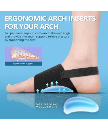 Arch Support Braces for Plantar Fasciitis Relief | Adjustable Compression Bands & Gel Inserts | Perfect for Flat Feet & High Arches - Buy Online on GoSupps.com