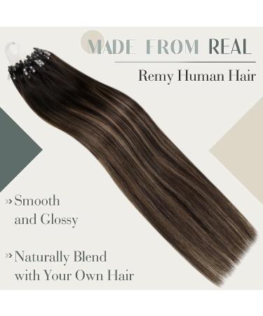 Shop Laavoo Micro Loop Hair Extensions - Real Hair Balayage Brown Darkest Brown Ombre 50cm 1g/s Microring Smooth 50g #2/8/2 - Buy Online on GoSupps.com