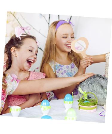 EXCEART Small Wooden Mirror Ornament Crafts - Kids Educational DIY Toy 10pcs Light Brown - Buy Online on GoSupps.com