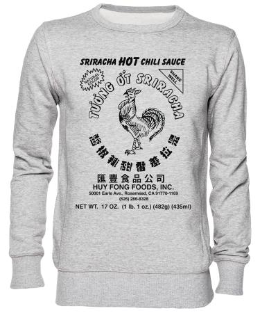 Capzy Sriracha Hot Chili Sauce Natural Color Gray Jumper Unisex Men Women Gray XXL