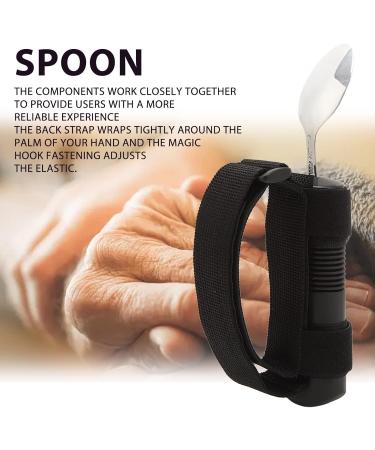 Ergonomic Eating Shovels for Arthritis Stainless Steel Utensils with Adjustable Straps for Hand Tremors - Buy Online on GoSupps.com