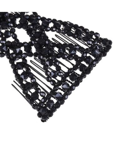 Crystal Hair Comb for Women & Girls - Lovef Easy Stretchable Double Clips Comb - Buy Online on GoSupps.com