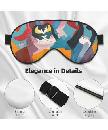 SSIMOO Cartoon Cats Sleep Mask - Adjustable Breathable Eye Mask for Comfortable Sleep | International Shipping - Buy Online on GoSupps.com