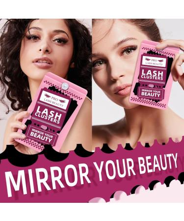 Pro Individual Eyelashes - 72 PCs Cluster Lashes with Rotating Mirror | DIY Eyelash Extensions | Into You-01 D-10-16 Mix - Buy Online on GoSupps.com