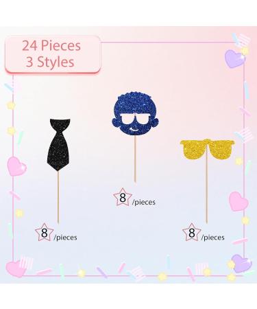 24Pcs Boss Baby Cupcake Toppers Little Man Cupcake Toppers for Boy Colorful Glitter Baby Boy Cupcake Picks for Baby Shower Gender Reveal/Boy 1st Birthday Party Decoration - Buy Online on GoSupps.com
