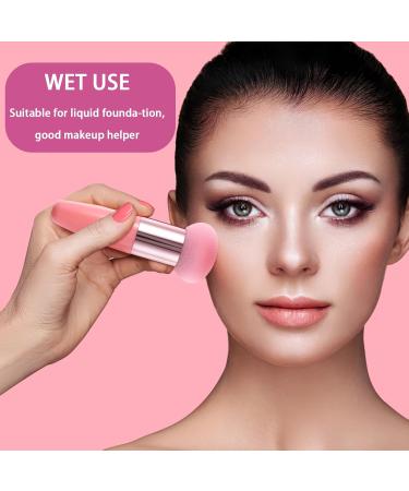 Pink Mushroom Makeup Sponges - Set of 3 Dual-Use Blending Sponges for Foundation, Concealer, and Powder - Wet and Dry Beauty Blender with Handle - Buy Online on GoSupps.com