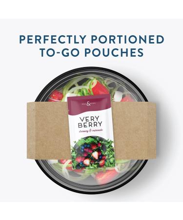 Hall & Perry Lite Salad Dressing Packets - Low Calorie, Low Fat, Keto Friendly - 15 Ready-to-Serve 1 oz Pouches - Berry Greek & Mango Poppy Flavors - Balsamic & Italian - 15 Pack - Buy Online on GoSupps.com