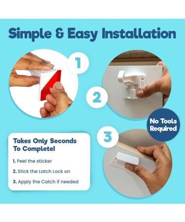 Benny Bradley's Invisible Baby Proofing Cabinet Latch Locks - 20 Pack - Buy Online on GoSupps.com