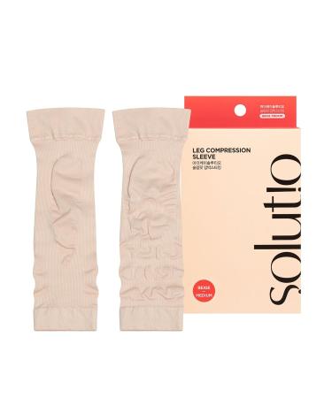 MOTHER-K Leg Compression Sleeves for Women | Calf & Shin Pain Relief for Pregnancy - Beige Large - Buy Online on GoSupps.com