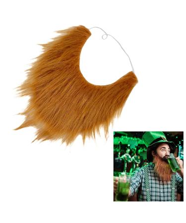 Funny Halloween Party Art Beard with Mustache Realistic U-Shaped Brown Hair Accessories for Men - Buy Online on GoSupps.com