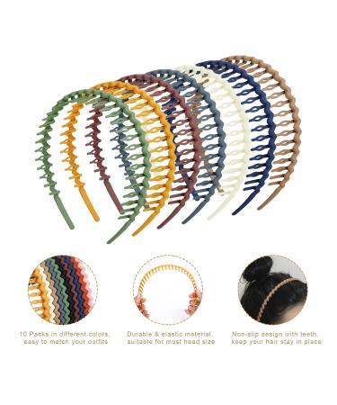 WOVOWOVO Plastic Hair Bands with Teeth 10 Pack - Non Slip Thin Headbands for Women, Girls, and Teens - Hair Comb Head Bands for Hair Accessories - Buy Online on GoSupps.com