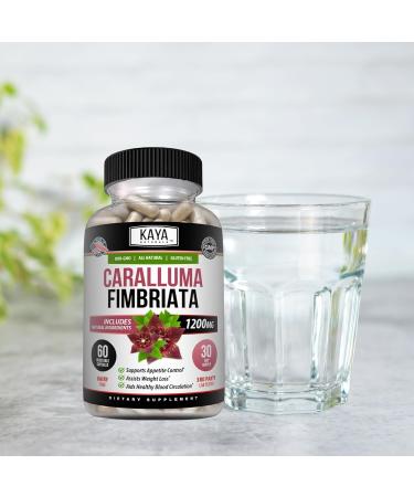 Kaya Naturals - Caralluma Fimbriata 1200mg High Potency Supplement | Maximum Strength Natural Endurance Support Vegetarian Capsules (60 Count) 60 Count (Pack of 1) - Buy Online on GoSupps.com