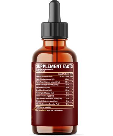 11in1 Cayenne Pepper Liquid Drops with Hawthorn Berry Beet Root Turmeric Ginger and More - Nutrient Absorption - 2 Pack (60ml Total) - 60Days - Buy Online on GoSupps.com