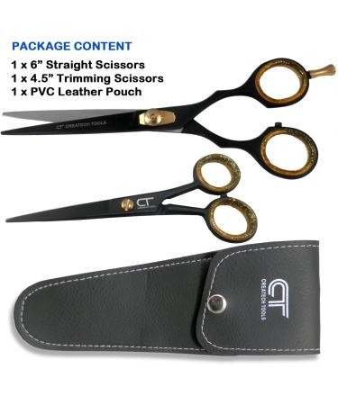 Hair Scissors Set Large and Small Hair Cutting Hairdressing and Trimming Black Scissors Family Care Pack - Buy Online on GoSupps.com