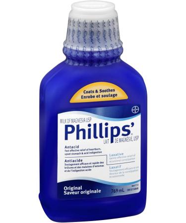 Phillips' Milk of Magnesia Liquid 769ml - Fast-Acting Relief for Indigestion and Constipation - Buy Online on GoSupps.com