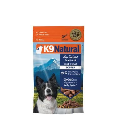 K9 Natural Freeze Dried Dog Food Or Topper Perfect Grain Free, Healthy, Hypoallergenic Limited Ingredients Booster for All Dog Types - Raw, Freeze Dried Mixer Beef 5 Ounce (Pack of 1)
