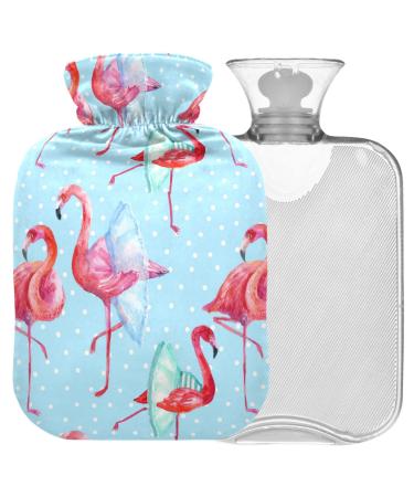 Naanle flamingos ballet dancer hot bottle with cover transparent hot water bottle 2l large hot hot water bottle for bed handfeens Warmer pain relief heat and cold therapy