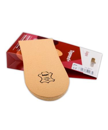 1 x Heel Raise Heel Lift Elevator Heel Pad Orthotic Wedge Many Widths and Heights Leather Cover Kaps Topmed Plus Supplied to NHS 1 Piece (Height 25 mm / 1.0 inch - Size M) M (Pack of 1)