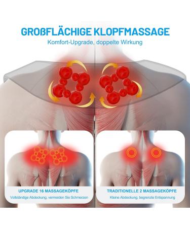 Takrink Shiatsu Neck & Back Massage Device - 16 Massage Balls Adjustable 3 Speeds & 1.8m Cord - Relieve Shoulder Pain & Tension - International Shipping Available - Buy Online on GoSupps.com