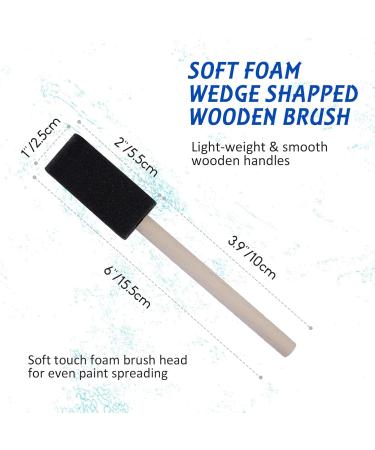 Conda Foam Brush Set 1 inch 58 Pack - Wood Handle Paint Brushes for Acrylics, Stains, Varnishes, Crafts - Lightweight and Durable - Buy Online on GoSupps.com