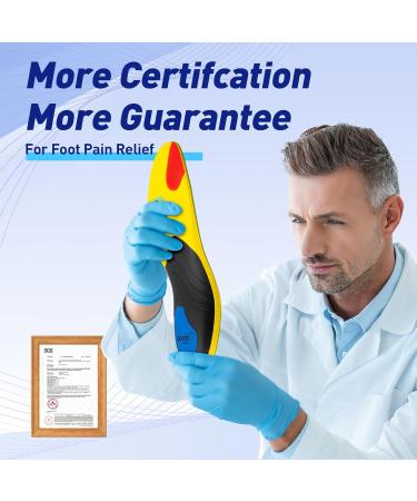 Plantar Fasciitis Relief Insoles | Orthotic Arch Support Gel Inserts for Men & Women - Anti-Slip Shock Absorption - Sizes 10-12 & 12-14 - Buy Online on GoSupps.com