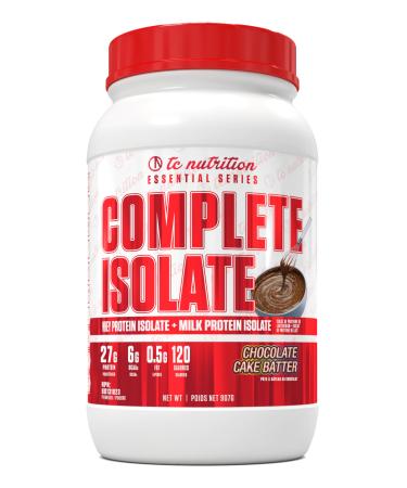 Complete Isolate Whey Protein Isolate + Milk Protein Isolate Powder - 27g Protein Zero Sugar Build Muscle Improve Recovery Whey Protein Powder Regularly Tested & Verified Chocolate Cake Batter 27 serv (2lb)
