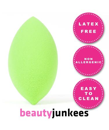 Beauty Junkees Makeup Sponge Blender Set - 4PC Green Oval Foundation & Contour Applicators Latex Free Wet & Dry Makeup Sponges - Buy Online on GoSupps.com