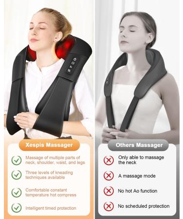 Shiatsu Neck & Shoulder Massager with Heat - 3D Deep Tissue Relief for Home Office & Car - Buy Online on GoSupps.com