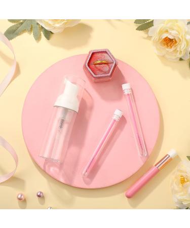 30 Piece Nose Brushes Set with 50ML Pink Foaming Soap Pump Dispenser - Travel Size Lash Shampoo Brushes for Women and Girls - Buy Online on GoSupps.com