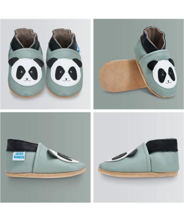 Soft Sole Baby Shoes for Boys and Girls 6-12 Months | Leather Toddler Walking Shoes - Panda Design - Buy Online on GoSupps.com