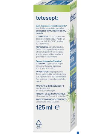Merz Consumer Care tetesept Cold time bath health bath for the cold season with 5 essential oils beneficial bath additive for relaxation of body and mind 1 x 125 ml - Buy Online on GoSupps.com