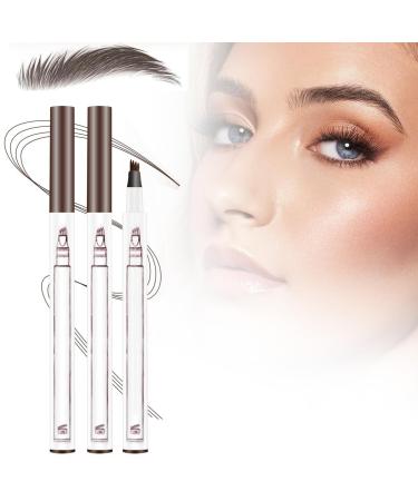 3D Magic Microblading Eyebrow Pencil - 2024 NEW Waterproof Brow Pencil with Micro-Fork Tip Upgrade Fine Stroke Eyebrow Pen Makeup Eyebrow Pencil (Light Brown)