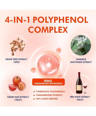 Your Nutritionist Resveratrol Complex 520mg - 60 Day Supply - NMN Supplement Alternative with Grapeseed Extract & Red Wine - Natural Stamina & Antioxidant Support - 120 Caps - Buy Online on GoSupps.com