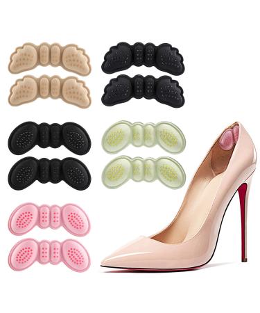 FAONIE Updated 2020 Version  5 Pairs  Heel Cushion Inserts Heel Grips Heel Pads-Suitable for Any Shoes Reusable Adhesive