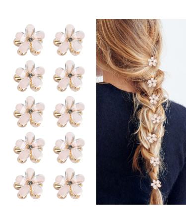 10 pieces of mini diamond hair clips small hair clips flower hair clips hair jewelry for women girls sweet mini-hair clips hair clips for photo everyday life party wedding (white) - Buy Online on GoSupps.com