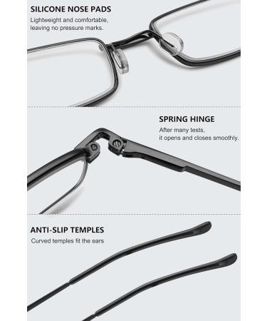 Magimodac Anti Blue Light Reading Glasses for Men & Women - 2.5 Dioptric Metal Frame Prescription Blue Light Filter Narrow Design - Buy Online on GoSupps.com