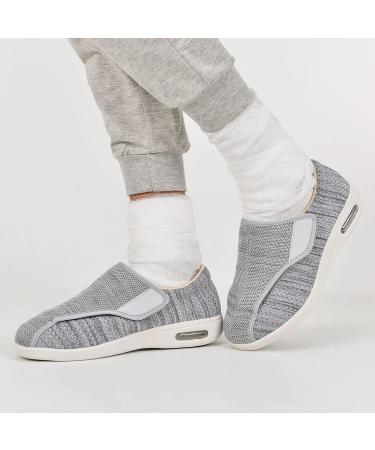 SDEQA Men's Adjustable Wide Fitting Diabetic Edema Walking Shoes - Breathable, Plantar Fasciitis Relief, Memory Foam Slippers - Size 8.5 - Buy Online on GoSupps.com