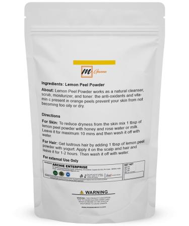 100% Natural Lemon Peel Powder for Skin Care | Facial Mask | 100g - Shop Now - Buy Online on GoSupps.com