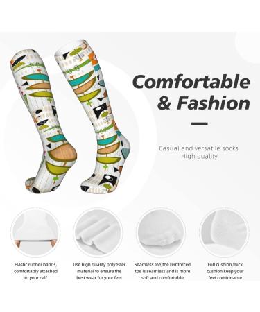 Shop Mid-Century Modern Santa Snowman Compression Socks | 15-20 mmHg Support for Running & Cycling - Unisex Design - Buy Online on GoSupps.com